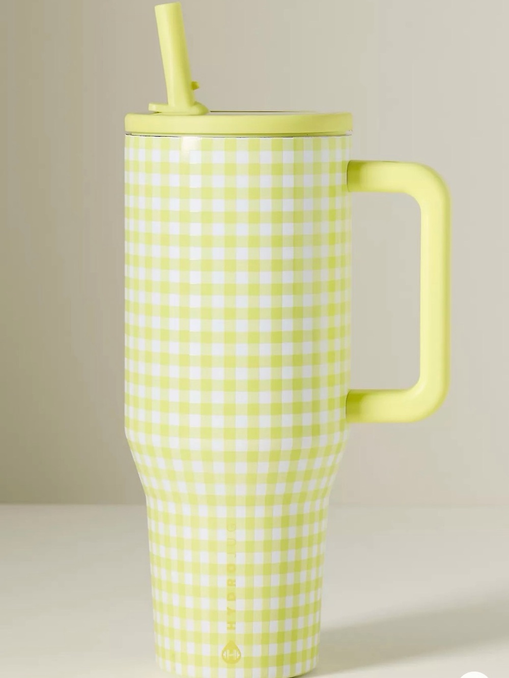 HydroJug x Anthropologie 40 oz. Traveler Water Bottle yellow gingham stainless